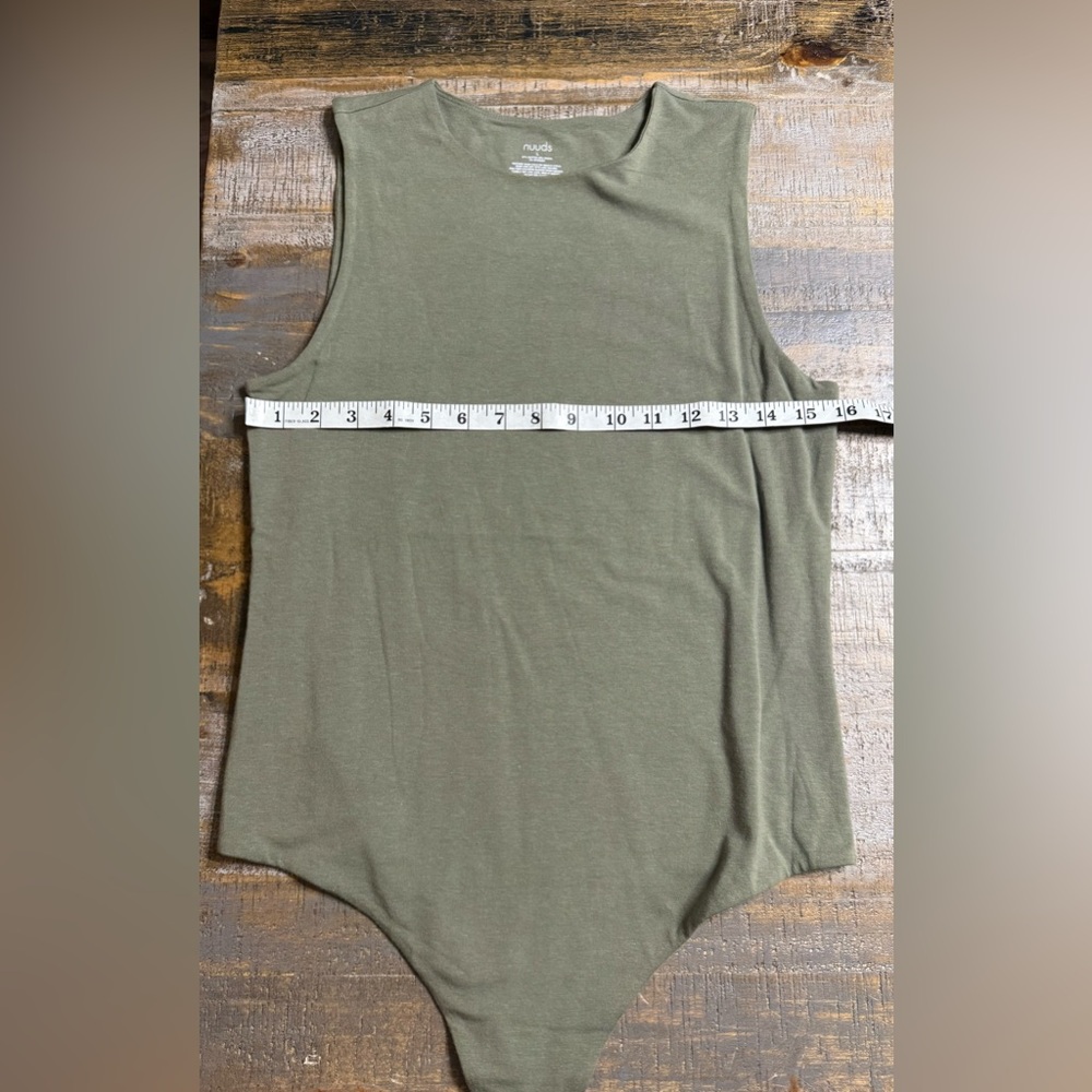 Nuuds Olive Green crewneck tank Bodysuit - Picture 5 of 6